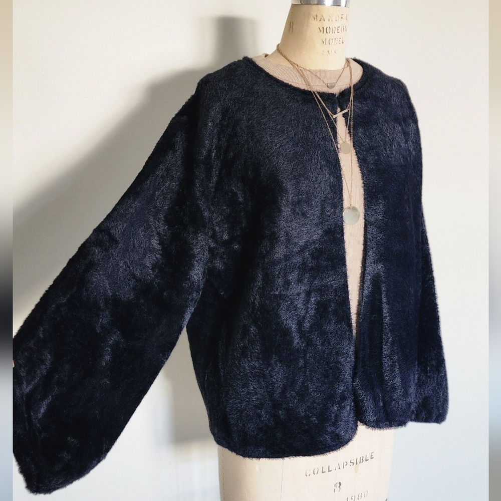 NWT Max Studio Faux fur black jacket